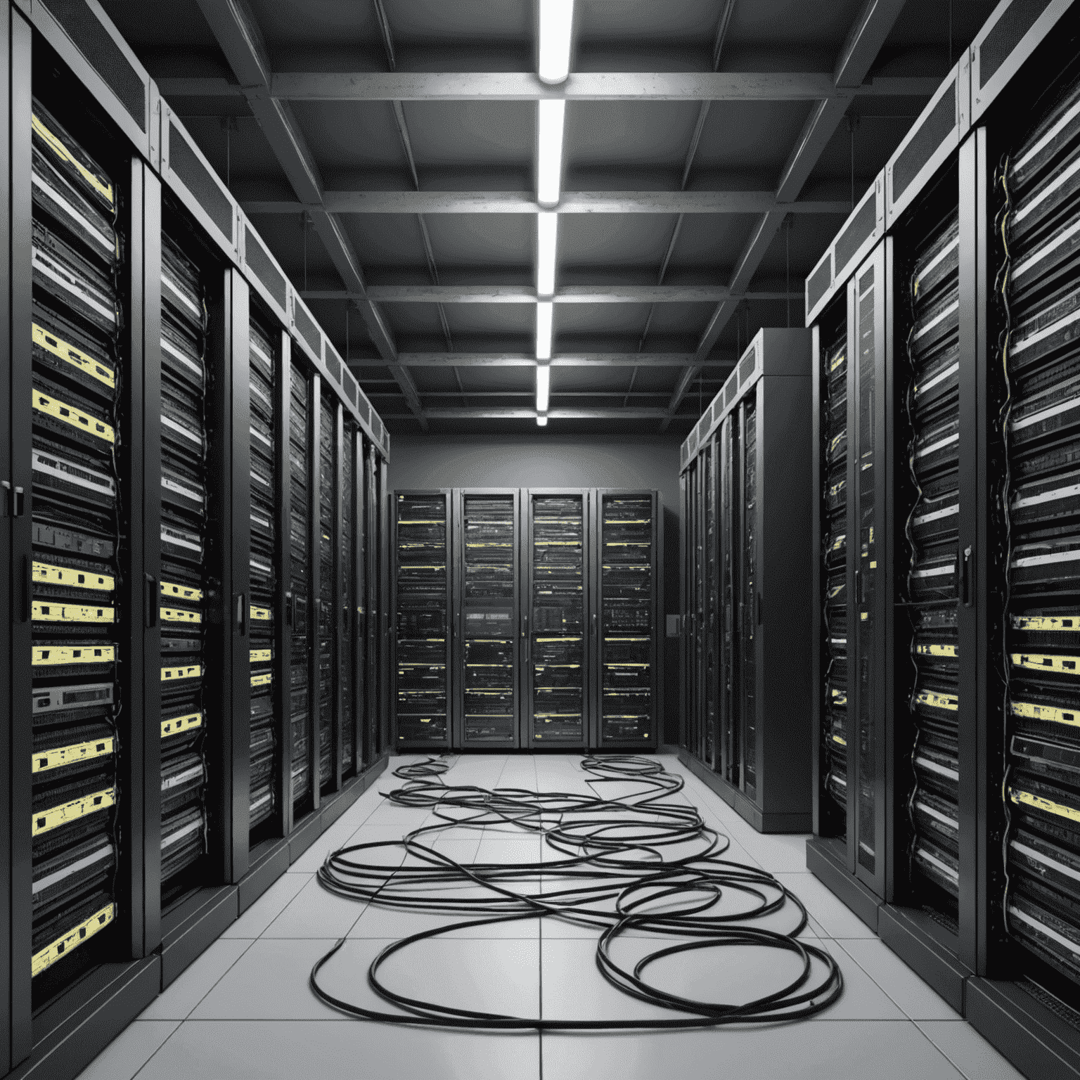 A network of cables and servers representing local infrastructure in South Africa